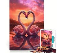 Puzzle Romantique de 1000 pièces en Forme de cœur avec des cygnes Roses, idéal pour Les Adultes Ce Puzzle de 50x75cm favorise la mémoire et Offre Un Moment de détente et de création Artistique