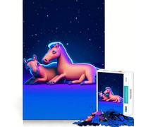 Puzzle Romantique de 1000 pièces Poneys », idéal pour Les Adolescents, Jeu Mental Anti-Stress, découpe de qualité supérieure, Cadeau Exquis (38x26cm)