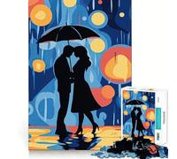 Puzzle Romantique Nuit pluvieuse 1000 pièces pour Adultes, Jeu de réflexion, Divertissement paisible, pièce de Collection aux découpes soignées (50x75cm)