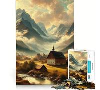 Puzzle Romantique Peinture V pour Adultes, 1000 pièces, Jeu de réflexion, Loisir Calme, à Assembler, Cadeau de Noël (38x26cm)