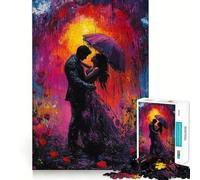 Puzzle Romantique sous la Pluie pour Adolescents, 1000 pièces, stimule la mémoire, se détend et s'amuse Découpe de qualité supérieure, Cadeau élégant (38x26cm)