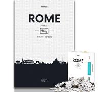 Puzzle Rome Italie 1000 pièces pour Adultes et Adolescents, Jouets éducatifs et éducatifs, Jeux familiaux avec Affiche et fiche de Questions-réponses Assorties 38x26cm
