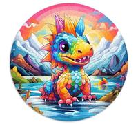 Puzzle Rond 1000 pièces Art Dragon Baby pour Adultes, idéal pour la décoration intérieure, Les Anniversaires, Les fêtes et Les Cadeaux (67,5x67,5cm)