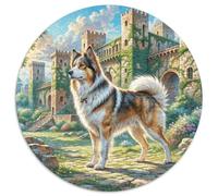 Puzzle Rond 1000 Pièces Chien Berger d'Asie Centrale Animaux - Adulte, Jeu D’Intelligence, Niveau Impossible, À Encadrer, 1000pcs (67.5x67.5cm)
