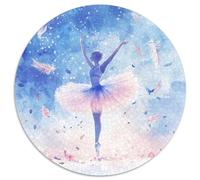 Puzzle Rond 1000 pièces Danseuse de Ballet Art Aquarelle onirique Puzzle décoration Maison pour Adultes et Enfants 1000 pièces (67,5x67,5cm)