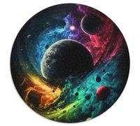 Puzzle Rond 1000 pièces « Effondrement des planètes » pour Adultes, décoration d'intérieur, pour Noël et Le Nouvel an, 67,5 x 67,5 cm