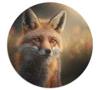 Puzzle Rond 1000 pièces Fantasy Fox Puzzle 1000 pièces Parfait pour s'amuser en Famille à Noël, Thanksgiving, Les Anniversaires et Pâques 67,5 x 67,5 cm