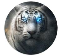Puzzle Rond 1000 pièces Fantasy Tiger pour Adultes, idéal pour la décoration de la Maison et du Bureau, Les fêtes, Les Anniversaires et Les Cadeaux de Vacances, 67,5 x 67,5 cm
