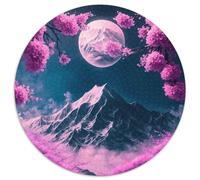 Puzzle Rond 1000 pièces Fleurs de Cerisier Japon Art Puzzles pour Adultes Idéal pour la décoration de la Maison et du Bureau, Cadeau Parfait pour Un Anniversaire (67,5x67,5cm)