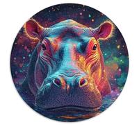 Puzzle Rond 1000 pièces Galaxy Hippo, idée Cadeau d'anniversaire, Jeu de réflexion Stimulant (1000 pièces, 67,5x67,5cm)