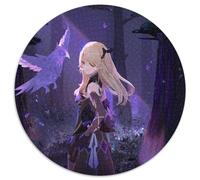 Puzzle Rond 1000 pièces Genshin Impact Fischl Puzzle 1000 pièces Parfait pour s'amuser en Famille à Noël, Thanksgiving, Les Anniversaires et Pâques 67,5 x 67,5 cm
