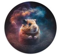 Puzzle Rond 1000 pièces Hamster Nebula pour Adultes, idéal pour la décoration de la Maison et du Bureau, Les fêtes, Les Anniversaires et Les Cadeaux de Vacances, 67,5 x 67,5 cm