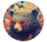 Puzzle Rond 1000 pièces « Le Magnifique Ours », Jeu Familial interactif pour Adultes, décoration d'intérieur à Faire soi-même, Casse-tête Stimulant (67,5x67,5cm)