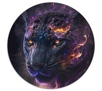 Puzzle Rond 1000 pièces Léopard, Jeu Familial interactif, défi cérébral, Jouet éducatif, 67,5 x 67,5 cm