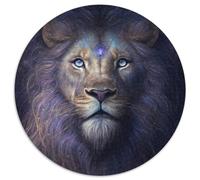 Puzzle Rond 1000 pièces Lion Fantastique pour Adultes, activité éducative pour Les compétences cognitives, amélioration des compétences cognitives, 67,5 x 67,5 cm