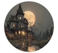 Puzzle Rond 1000 pièces Manoir hanté Style Horreur Gothique Puzzle Impossible pour Adultes 1000 pièces (67,5x67,5cm)