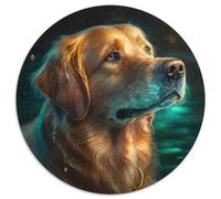 Puzzle Rond 1000 pièces, Motif Chien Fantastique, décoration Artistique à Faire soi-même, Cadeau d'anniversaire idéal, 67,5 x 67,5 cm