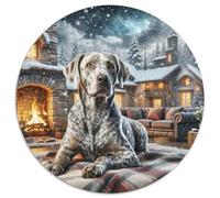 Puzzle Rond 1000 Pièces Pointeur à Cheveux Courts Allemand Animaux - Adulte & Enfant 12+, Qualité Supérieure, Jeu D’Intelligence, Cadeau, 1000pcs (67.5x67.5cm)