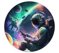 Puzzle Rond 1000 pièces pour Adultes, Astronaute, Espace, Puzzle en Carton, Jouet, Cadeau, éducatif, intellectuel, décompressant, Amusant, Jeu Familial (67,5x67,5cm)