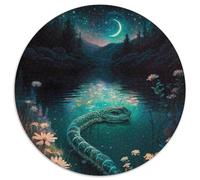 Puzzle Rond 1000 pièces pour Adultes, Fable du Serpent, Puzzle en Carton, Divertissement Relaxant, Cadeau de Noël idéal et décoration d'intérieur (67,5x67,5cm)