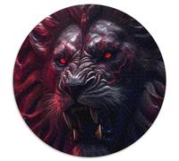 Puzzle Rond 1000 pièces pour Adultes, Le Roi Lion Noir, Niveau débutant, Idéal pour Les Anniversaires et Les fêtes (67,5x67,5cm)