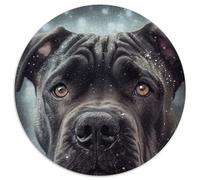 Puzzle Rond 1000 pièces pour Adultes, Motif Chien Cane Corso, Puzzle en Carton, Casse-tête Stimulant pour Adolescents, idéal pour la décoration intérieure ou comme Cadeau (67,5x67,5cm)