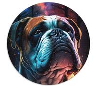 Puzzle Rond 1000 pièces pour Adultes, Puzzle en Carton Bulldog, Un Casse-tête Stimulant pour Les Adolescents, idéal pour la décoration intérieure ou comme Cadeau (67,5x67,5cm)