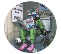 Puzzle Rond 1000 pièces « Racon va aux Toilettes », idée Cadeau d'anniversaire, Jeu de réflexion Stimulant (1000 pièces, 67,5x67,5cm)