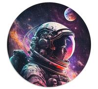 Puzzle Rond 1000 pièces représentant Un Astronaute de l'espace, idéal pour la décoration de la Maison, idéal pour Noël et Le Nouvel an, pour Les Adolescents (67,5x67,5cm)