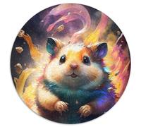 Puzzle Rond 1000 pièces représentant Un Hamster Peint, idéal pour Les Adolescents et Les Ados, idéal comme Cadeau d'anniversaire ou de Vacances (67,5x67,5cm)