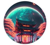 Puzzle Rond 1000 pièces Sanctuaire Shinto, activité familiale, Casse-tête, décoration intérieure, Cadeau de Noël (Taille 67,5 x 67,5 cm)