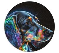 Puzzle Rond 1000 pièces Teckel Aquarelle, idée Cadeau d'anniversaire, Jeu de réflexion Stimulant (1000 pièces, 67,5x67,5cm)