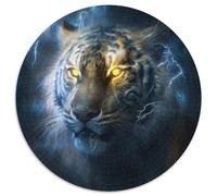 Puzzle Rond 1000 pièces Tigre Magique pour Adultes, idéal pour la décoration de la Maison et du Bureau, Les fêtes, Les Anniversaires et Les Cadeaux de Vacances, 67,5 x 67,5 cm