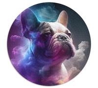Puzzle Rond Bulldog 1000 pièces pour Adultes, idéal pour Une soirée de Jeux en Famille, Une décoration d'intérieur et Un entraînement cérébral (67,5 x 67,5 cm).