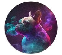 Puzzle Rond Bulldog Nebula de 1 000 pièces. Puzzle de 1 000 pièces, idéal pour s'amuser en Famille à Noël, Thanksgiving, Les Anniversaires et Pâques. 67,5 x 67,5 cm.