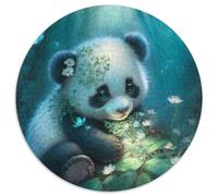 Puzzle Rond de 1 000 pièces, Adorable Petit Panda, Puzzle Impossible pour Adultes, Jouets éducatifs, intellectuels, décompressants, Amusants, Jeu Familial (67,5x67,5cm)