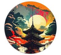 Puzzle Rond de 1 000 pièces de Style Japonais, idéal pour la décoration intérieure, l'entraînement cérébral et Les Cadeaux de Noël, 67,5 x 67,5 cm