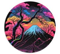 Puzzle Rond de 1 000 pièces, Montagnes aquarelles, Puzzle Impossible pour Adultes, Jouets éducatifs, intellectuels, décompressants, Amusants, Jeu Familial (67,5x67,5cm)