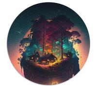 Puzzle Rond de 1 000 pièces pour Adultes : Une Belle Petite île, Un défi idéal pour Les fêtes ou Un Anniversaire (67,5x67,5cm)