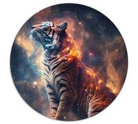Puzzle Rond de 1 000 pièces, Space Tiger Spirit, Puzzle Difficile pour Adultes, Casse-tête Stimulant, soirée de Jeux en Famille (67,5x67,5cm)
