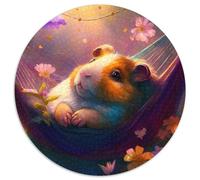 Puzzle Rond de 1000 pièces, Magnifique Cochon d'Inde, pour Adultes, idéal pour la décoration de la Maison et du Bureau, Les fêtes, Les Anniversaires et Les Cadeaux de Vacances, 67,5 x 67,5 cm