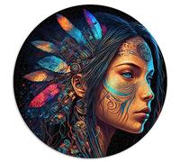 Puzzle Rond de 1000 pièces pour Adultes, Princesse amérindienne | Puzzles Puzzles en Carton 26,5x26,5 Pouces
