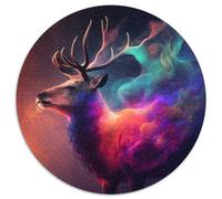 Puzzle Rond de 1000 pièces représentant la nébuleuse du cerf, idéal pour Les activités à la Maison, Les Anniversaires et Les Voyages (67,5 x 67,5 cm).