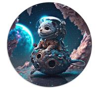 Puzzle Rond en Carton 1000 pièces représentant Un Astronaute de la Galaxie, idéal pour créer des Liens familiaux, Cadeau Unique pour Les fêtes et Les Anniversaires (Taille 67,5 x 67,5 cm)