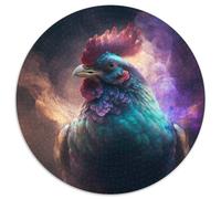 Puzzle Rond en Carton de 1 000 pièces, Motif « Nébuleuse du Poulet », pour Adolescents et familles, idéal pour décorer et stimuler Le Cerveau (Taille : 67,5 x 67,5 cm)