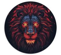 Puzzle Rond en Carton pour Adultes, 1 000 pièces, Motif Tigre, idéal pour créer des Liens familiaux, décoration d'intérieur, Jeu Familial (Taille : 67,5 x 67,5 cm)