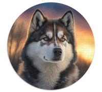 Puzzle Rond Fantasy Husky 1000 pièces pour Adultes, idéal pour la décoration de la Maison et du Bureau, Les fêtes, Les Anniversaires et Les Cadeaux de Vacances 67,5 x 67,5 cm