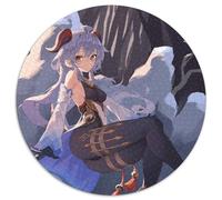 Puzzle Rond Genshin Impact Ganyu 1000 pièces, idéal pour Les activités à la Maison, Les Anniversaires et Les Voyages, 67,5 x 67,5 cm