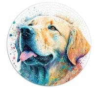 Puzzle Rond Golden Retriever 1000 pièces, idée Cadeau d'anniversaire, Jeu de réflexion Stimulant (1000 pièces, 67,5x67,5cm)