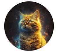 Puzzle Rond Golden Retriever 1000 pièces pour Adultes, idéal pour Une soirée de Jeux en Famille, Une décoration d'intérieur et Un entraînement cérébral (67,5x67,5cm)